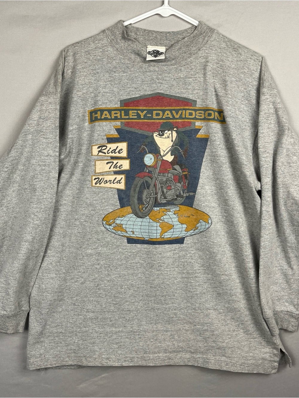 Vintage Harley Davidson Long Sleeve Shirt Women’s Large Taz Acme Clothing 1991